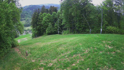 Prostřední část sjezdovky a snowpark
