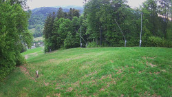 Prostřední část sjezdovky a snowpark