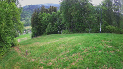 Prostřední část sjezdovky a snowpark