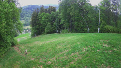 Prostřední část sjezdovky a snowpark