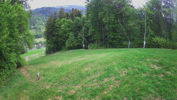 Prostřední část sjezdovky a snowpark