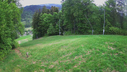 Prostřední část sjezdovky a snowpark