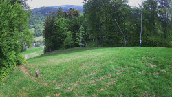 Prostřední část sjezdovky a snowpark