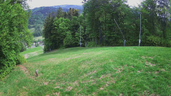 Prostřední část sjezdovky a snowpark