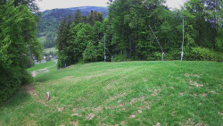 Prostřední část sjezdovky a snowpark