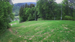 Prostřední část sjezdovky a snowpark