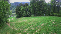 Prostřední část sjezdovky a snowpark