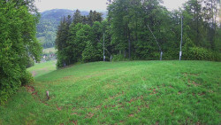 Prostřední část sjezdovky a snowpark