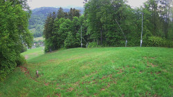 Prostřední část sjezdovky a snowpark