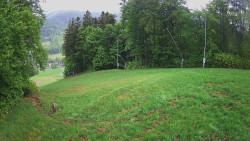 Prostřední část sjezdovky a snowpark