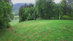 Prostřední část sjezdovky a snowpark