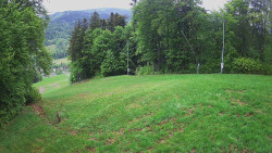 Prostřední část sjezdovky a snowpark