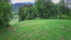 Prostřední část sjezdovky a snowpark