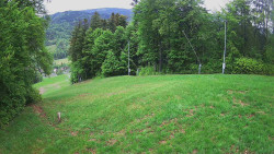Prostřední část sjezdovky a snowpark
