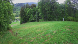 Prostřední část sjezdovky a snowpark