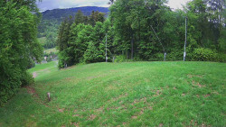 Prostřední část sjezdovky a snowpark