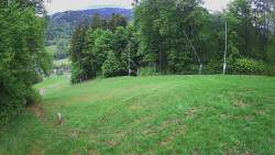 Prostřední část sjezdovky a snowpark