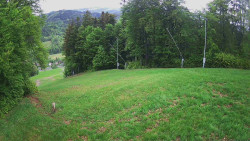 Prostřední část sjezdovky a snowpark