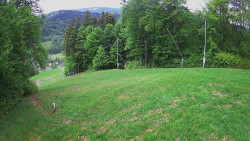 Prostřední část sjezdovky a snowpark