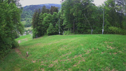 Prostřední část sjezdovky a snowpark