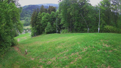 Prostřední část sjezdovky a snowpark