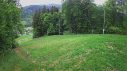 Prostřední část sjezdovky a snowpark