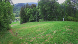 Prostřední část sjezdovky a snowpark