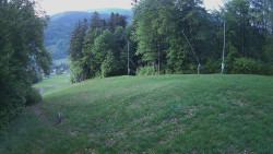 Prostřední část sjezdovky a snowpark