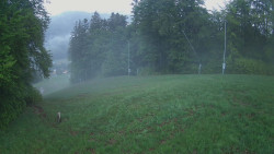 Prostřední část sjezdovky a snowpark