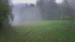 Prostřední část sjezdovky a snowpark