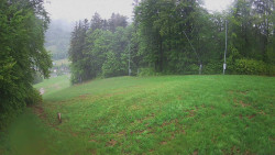 Prostřední část sjezdovky a snowpark