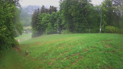 Prostřední část sjezdovky a snowpark