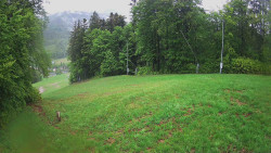 Prostřední část sjezdovky a snowpark