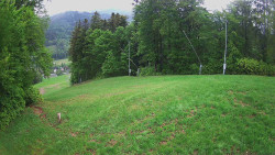 Prostřední část sjezdovky a snowpark