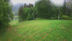 Prostřední část sjezdovky a snowpark