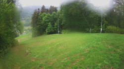 Prostřední část sjezdovky a snowpark