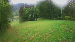 Prostřední část sjezdovky a snowpark