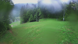 Prostřední část sjezdovky a snowpark