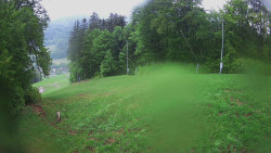 Prostřední část sjezdovky a snowpark