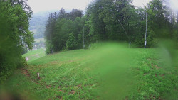 Prostřední část sjezdovky a snowpark