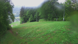 Prostřední část sjezdovky a snowpark