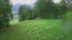 Prostřední část sjezdovky a snowpark