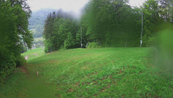 Prostřední část sjezdovky a snowpark