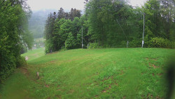 Prostřední část sjezdovky a snowpark
