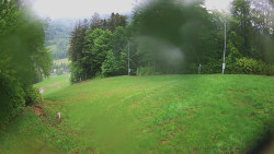 Prostřední část sjezdovky a snowpark