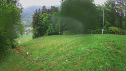 Prostřední část sjezdovky a snowpark