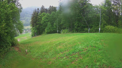 Prostřední část sjezdovky a snowpark