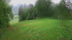 Prostřední část sjezdovky a snowpark