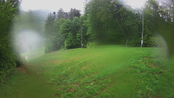 Prostřední část sjezdovky a snowpark