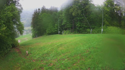 Prostřední část sjezdovky a snowpark